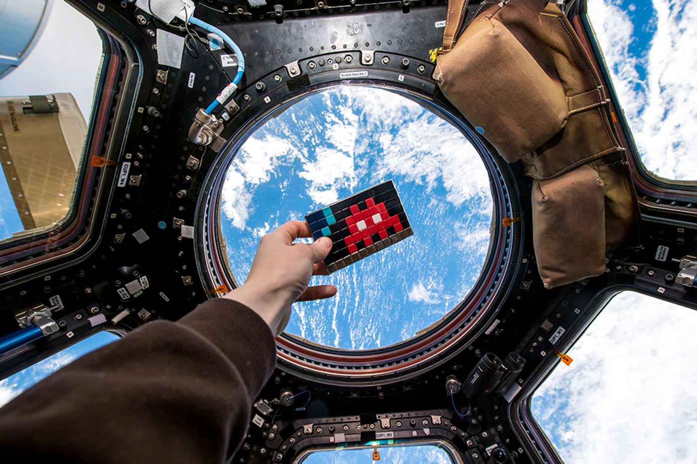 Not exactly space invaders.  Image from the ISS.