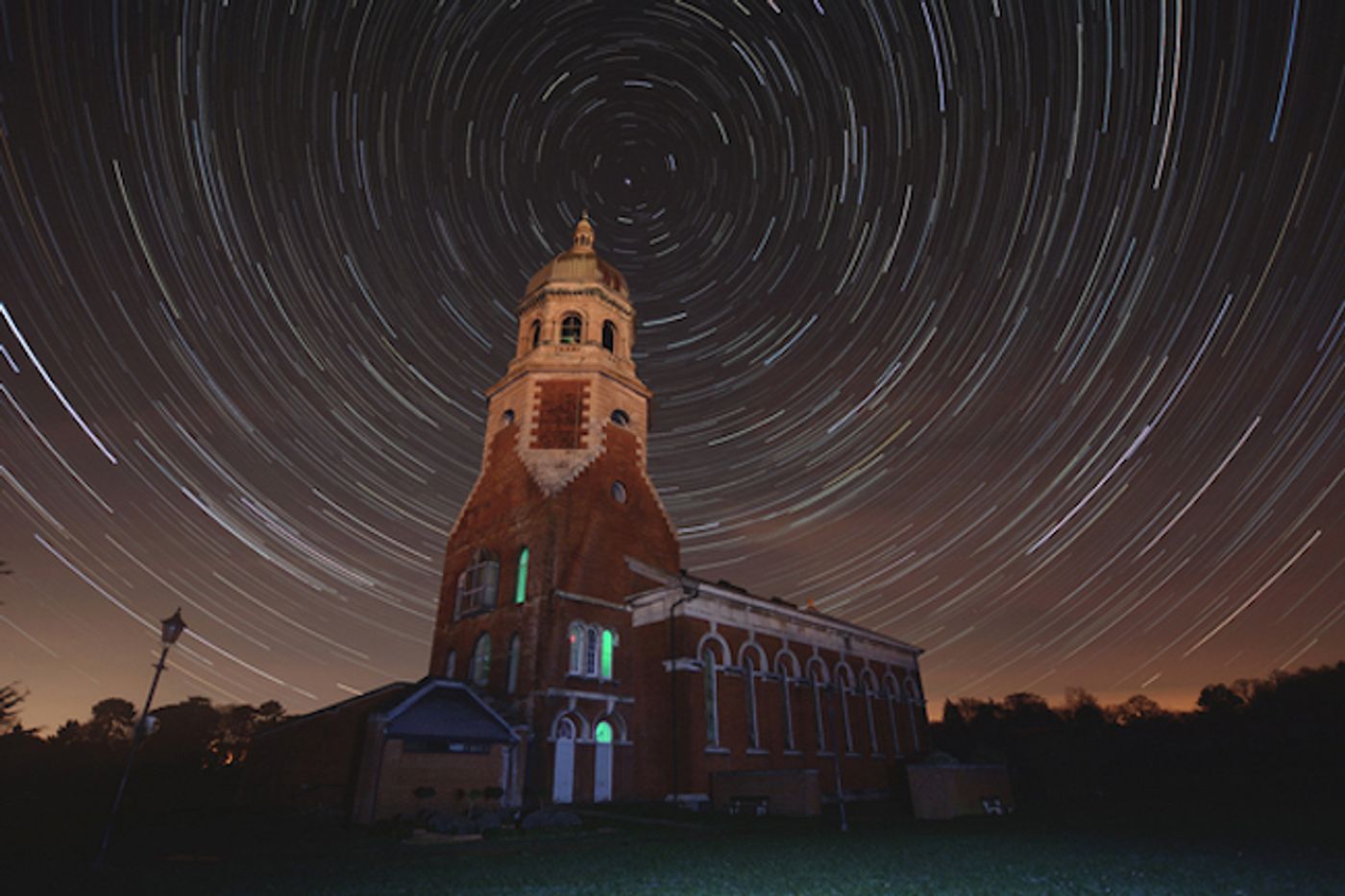 UK photographer Connor Hicks took this beautiful image of star trails with Netley Hospital in the foreground.