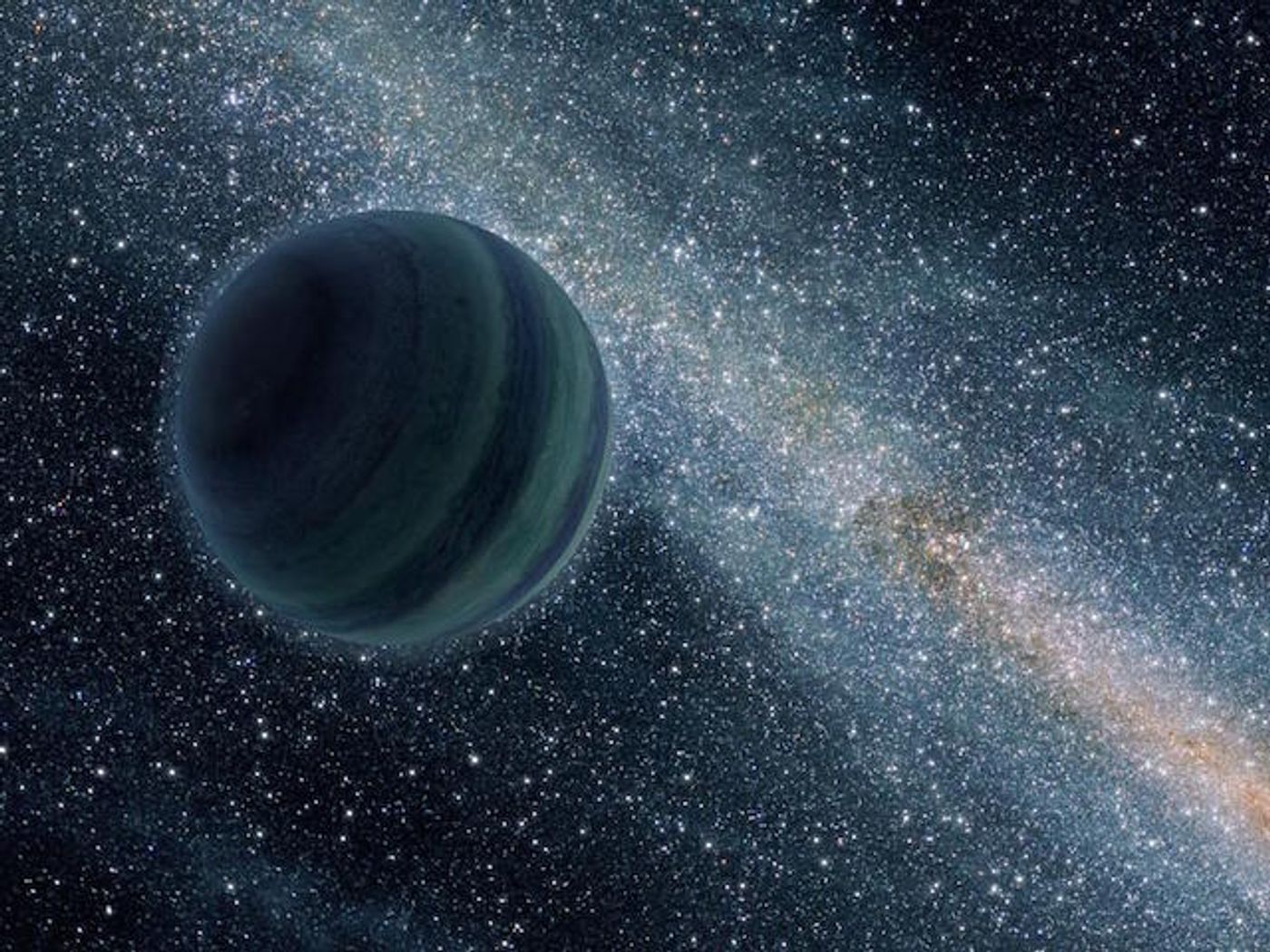 An artist's conception of a Jupiter-sized rogue planet