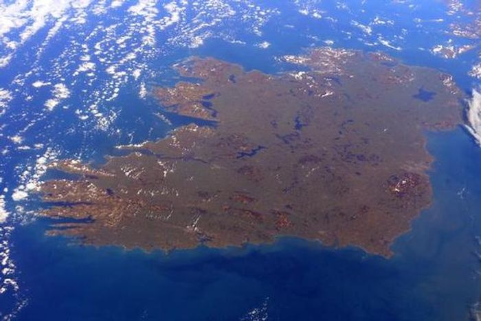 An image taken of Ireland from the ISS on St. Patrick's Day