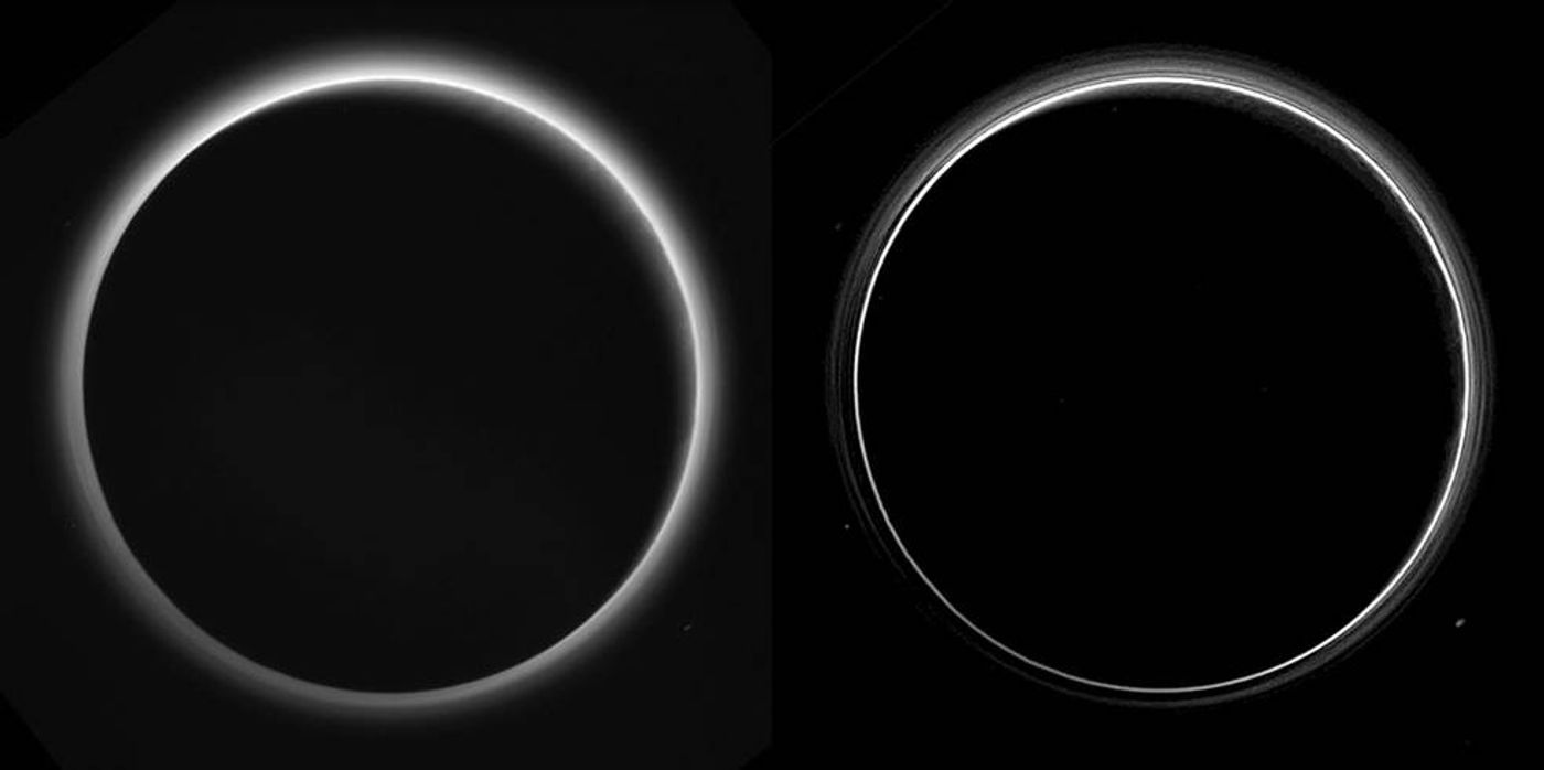 Here, we see Pluto's mysterious haze.