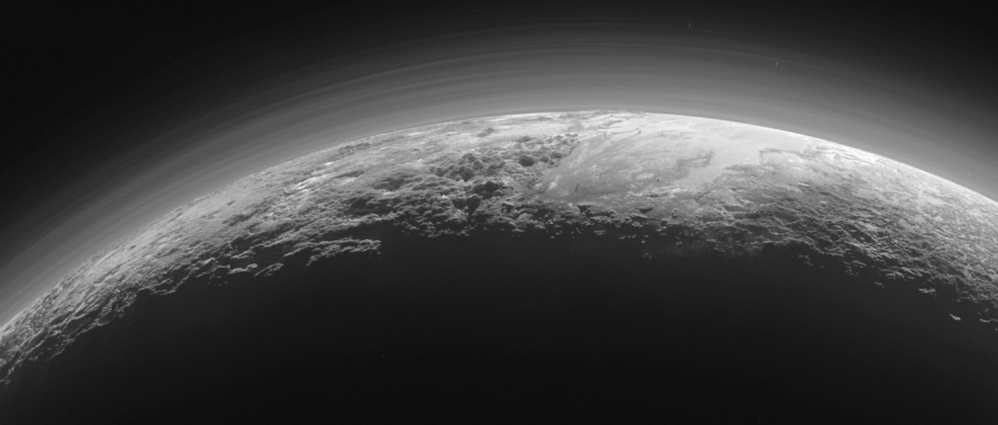 In this photograph, you can see Pluto's mountainous terrain.