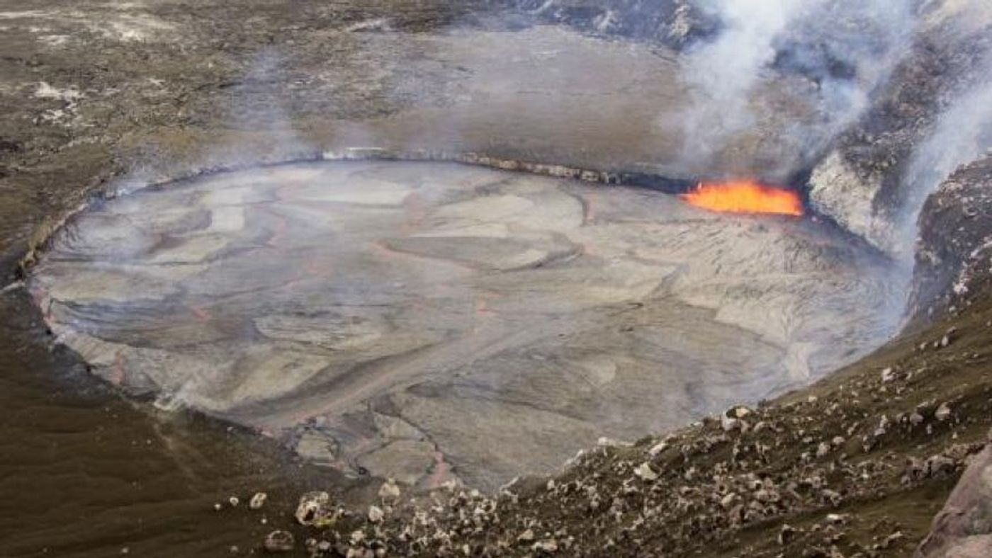 A lava lake atop Kilauea is rising