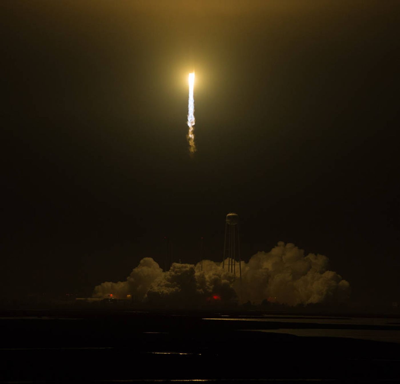 A look at the launch of Orbital ATK's Antares rocket from Monday morning.