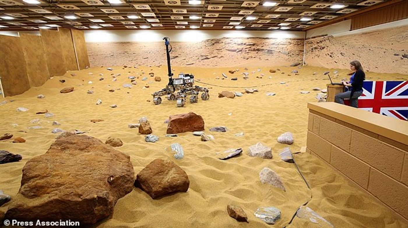 The Mars-simulated environment that Peake drove the rover through.