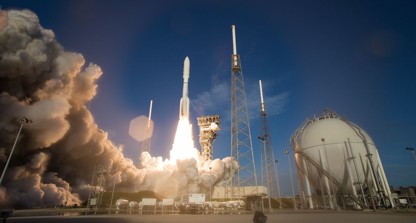 NASA's Mars 2020 Perseverance rover is onboard this United Launch Alliance Atlas V rocket as it launched on July 30, 2020 at Cape Canaveral Air Force Station. The Perseverance rover is part of NASA's Mars Exploration Program. / Photo Credit: NASA/Joel Kowsky