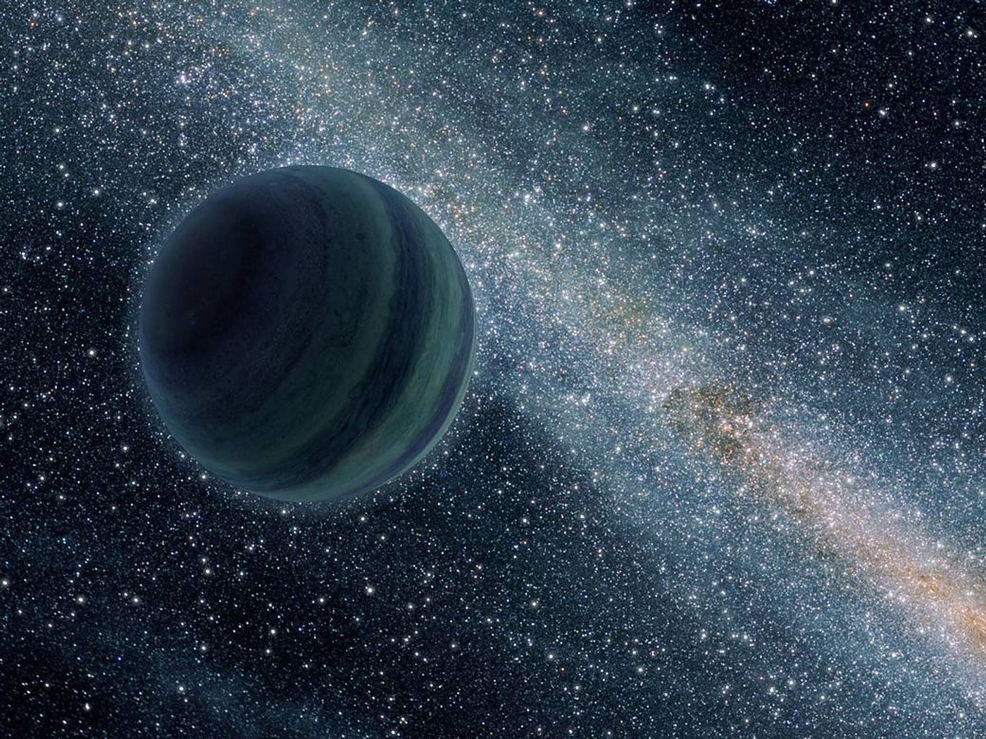 Artist's rendition of a Jupiter-sized FFP alone in space. (Credit: NASA/JPL-Caltech)