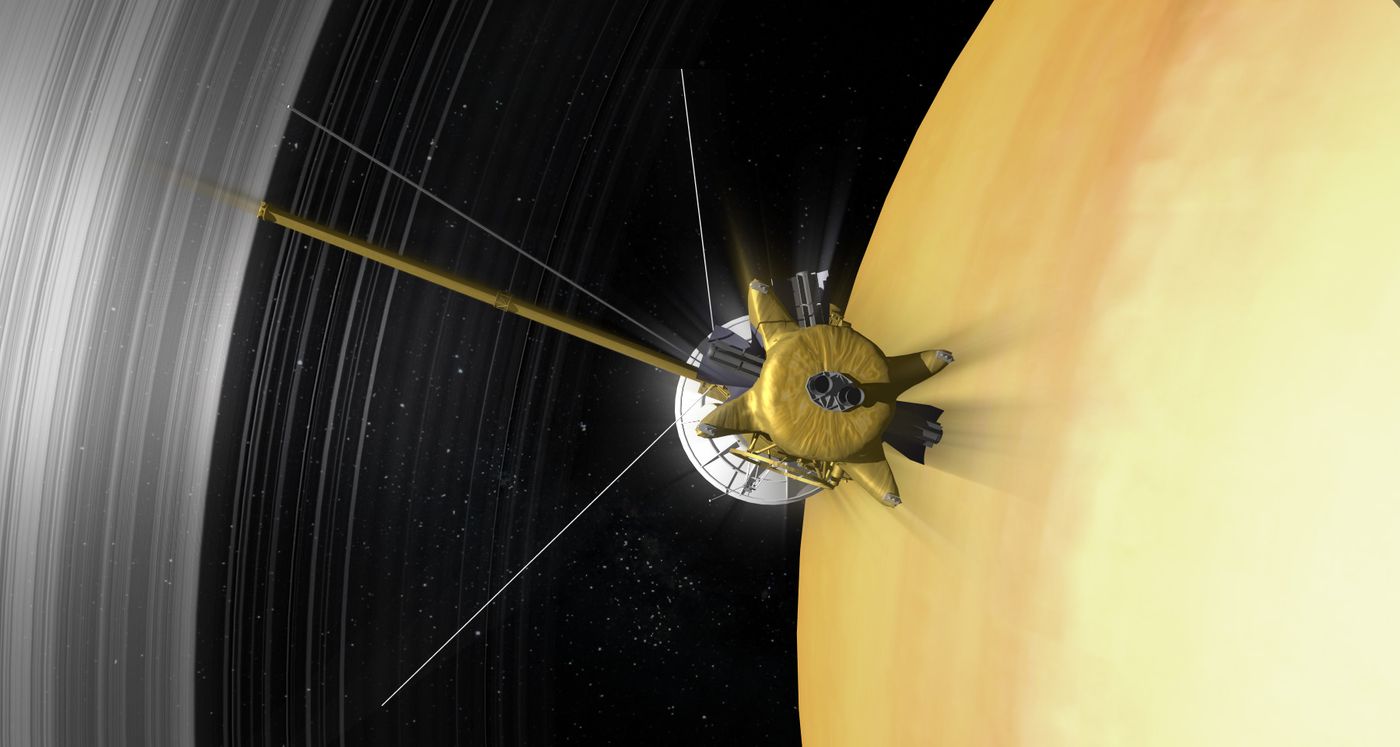 Cassini flew in between Saturn and its rings during a routine 'dive' last week.