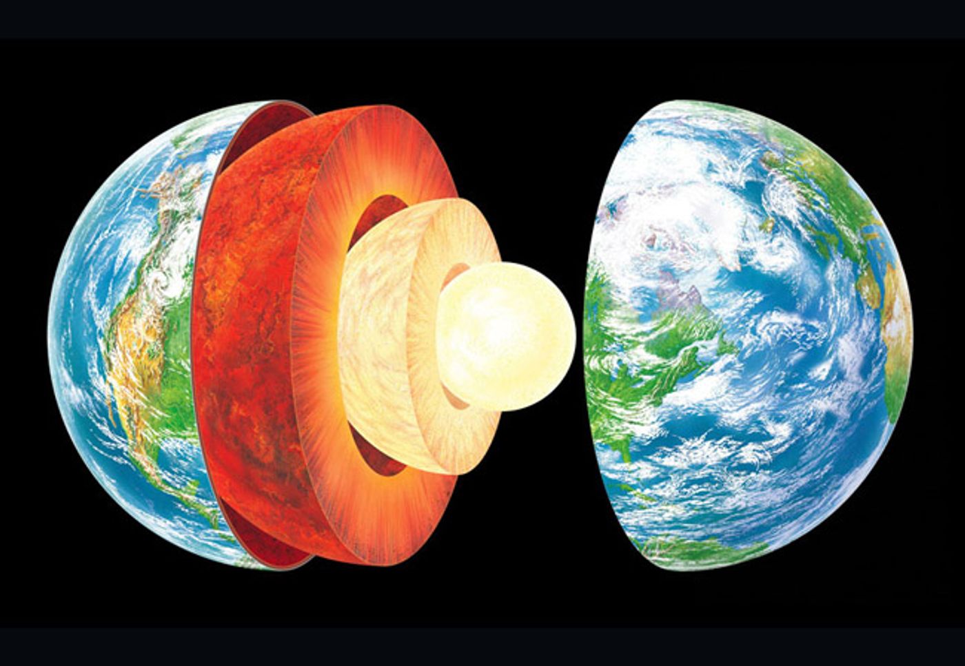 A visualization of Earth's layers. Photo: museumsvictoria.com.au