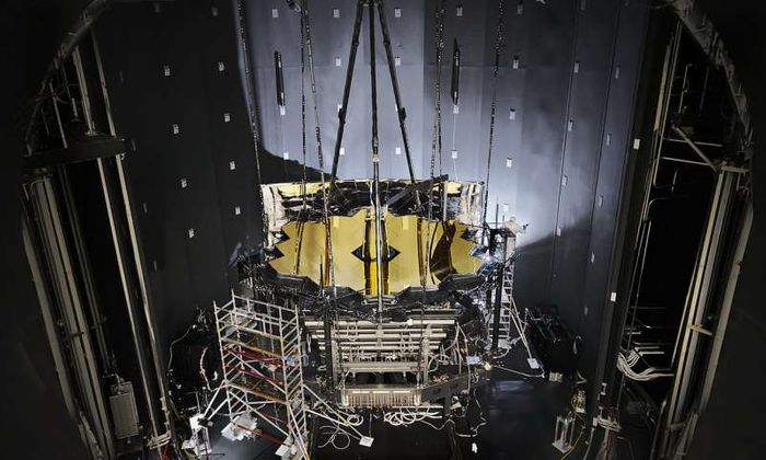 NASA opens the door of the Chamber A, the place where the James Webb Space Telescope spent months in cryogenic testing.