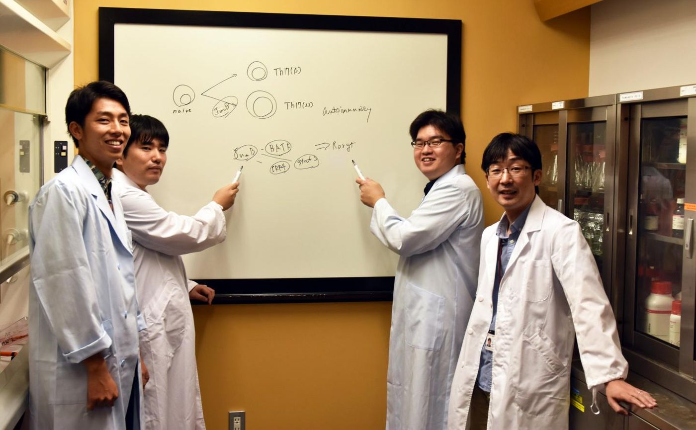 Hiroki Shirahata, Dr. Shin-ichi Koizumi, Dr. Daiki Sasaki and Professor Hiroki Ishikawa. Credit: OIST
