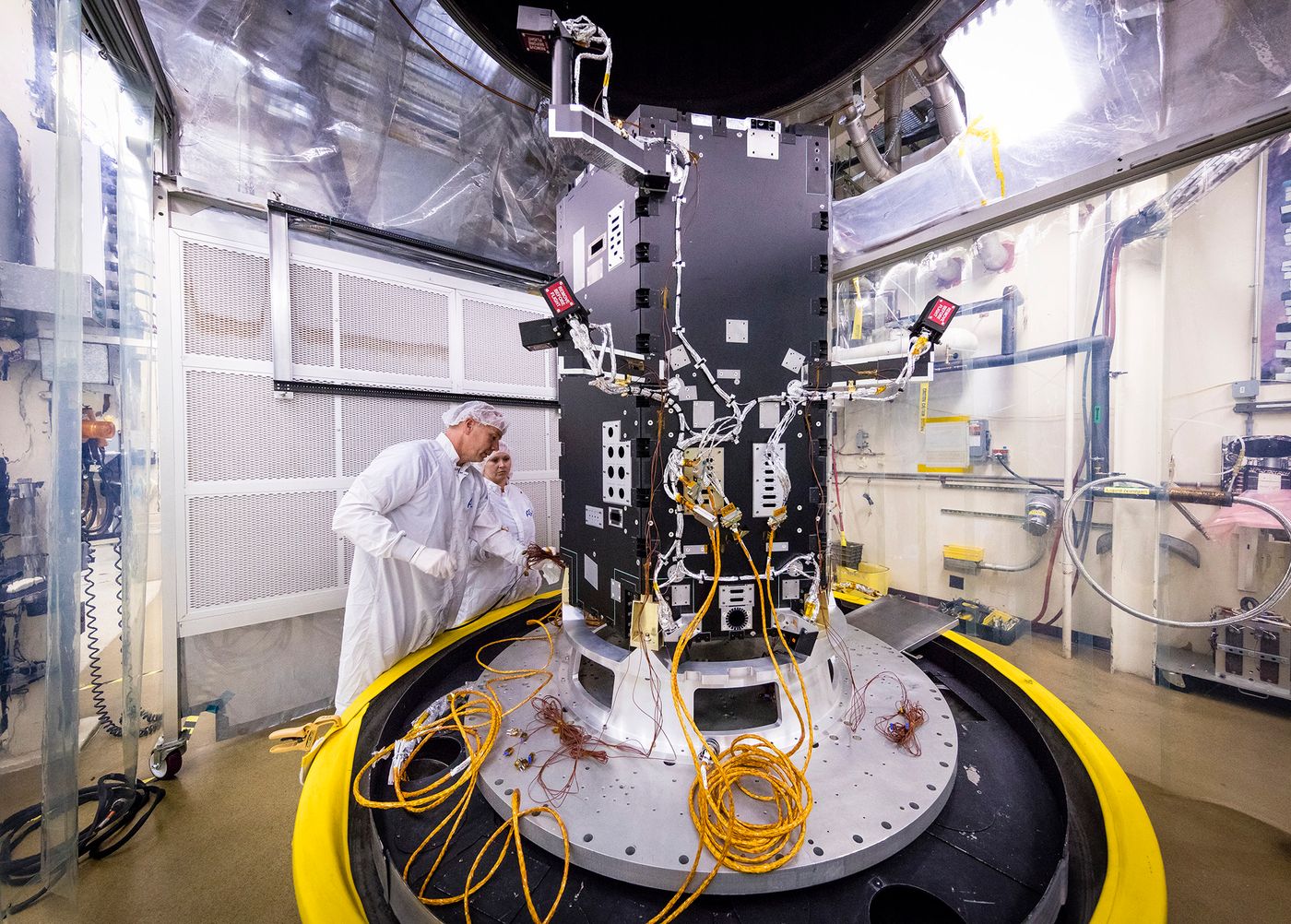 Engineers at Johns Hopkins University oversee the assembly of the new spacecraft.