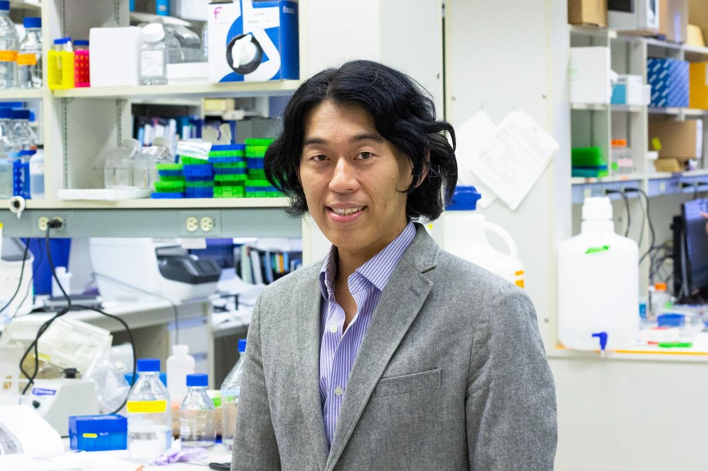 U of A medical geneticist Toshifumi Yokota is testing a new treatment for Duchenne muscular dystrophy that acts like a stitch to repair a genetic mutation in patients with the debilitating disease. / Credit: Jordan Carson
