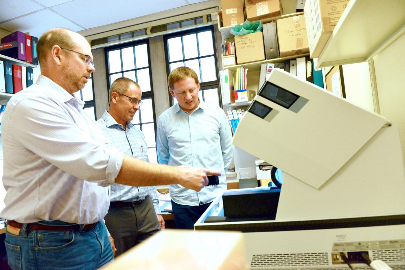 This is David Edgell, PhD, Greg Gloor, PhD, and Bogumil Karas, PhD. / Credit: Schulich Medicine & Dentistry, Western University