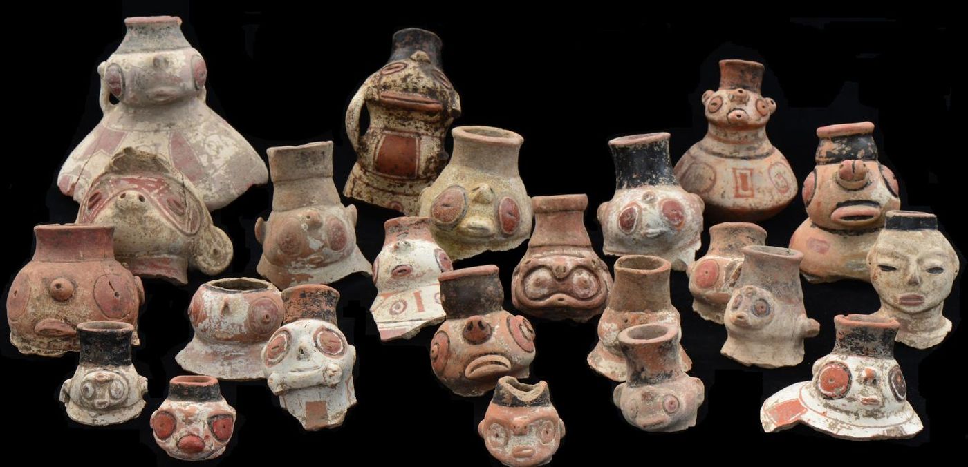 These Caribbean effigy vessels belong to the Saladoid pottery type, ornate and difficult to shape. / Credit  Corinne Hofman and Menno Hoogland