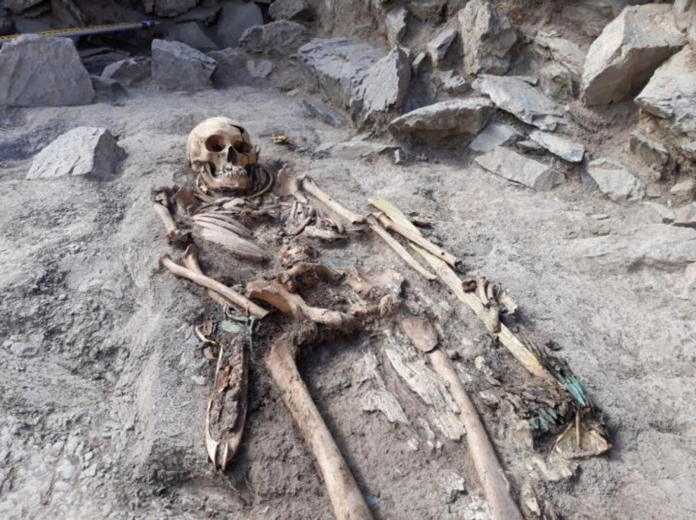 The burial of a social elite known as 'Golden Man' from the Eleke Sazy necropolis / Credit: Zainolla Samashev