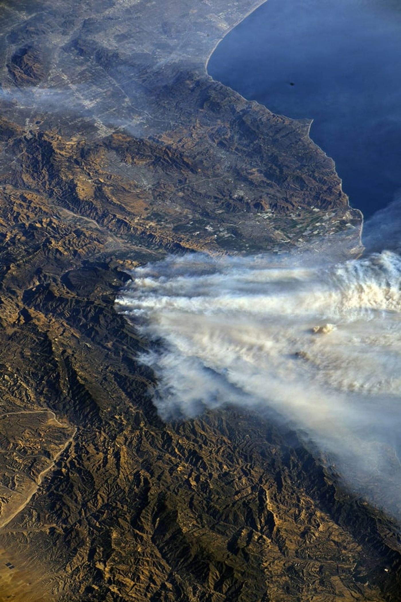The southern California wildfires could be seen by the International Space Station crew from their vantage point in low Earth orbit. Randy Bresnik/NASA