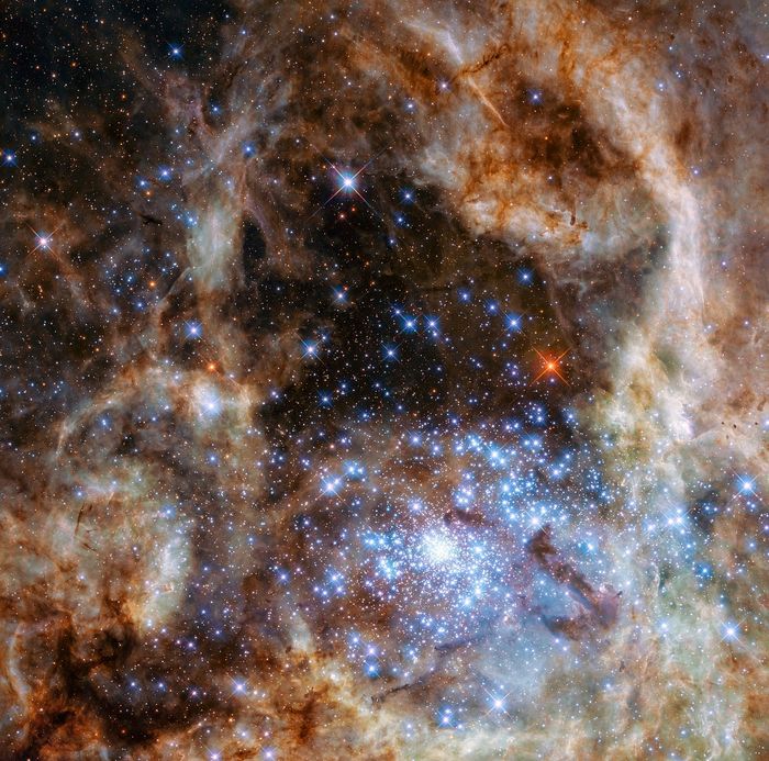 Here we can see the Tarantula Nebula, a part of the LMC where star formation is booming.