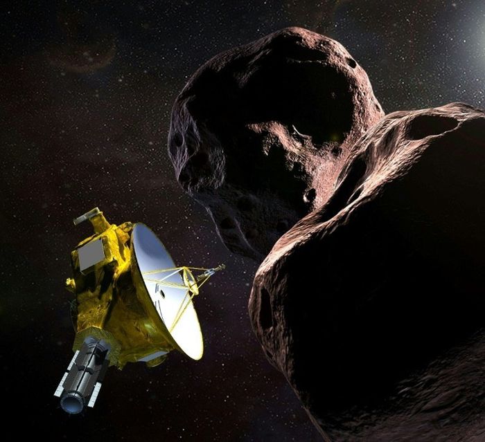 An artist's impression depicting the New Horizons spacecraft as it passed Ultima Thule.