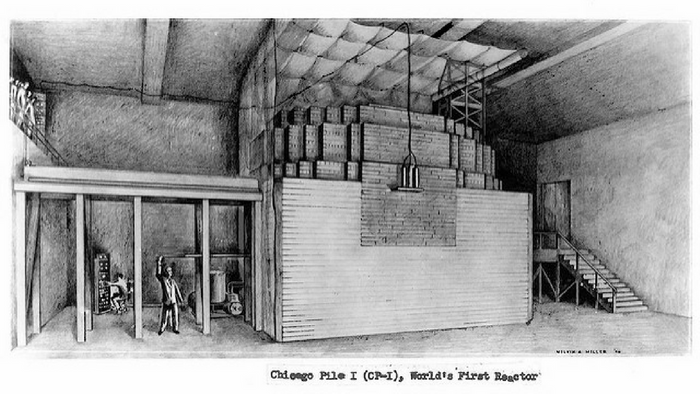 An illustration of the Chicago Pile 1. Credit: Argonne National Laboratory