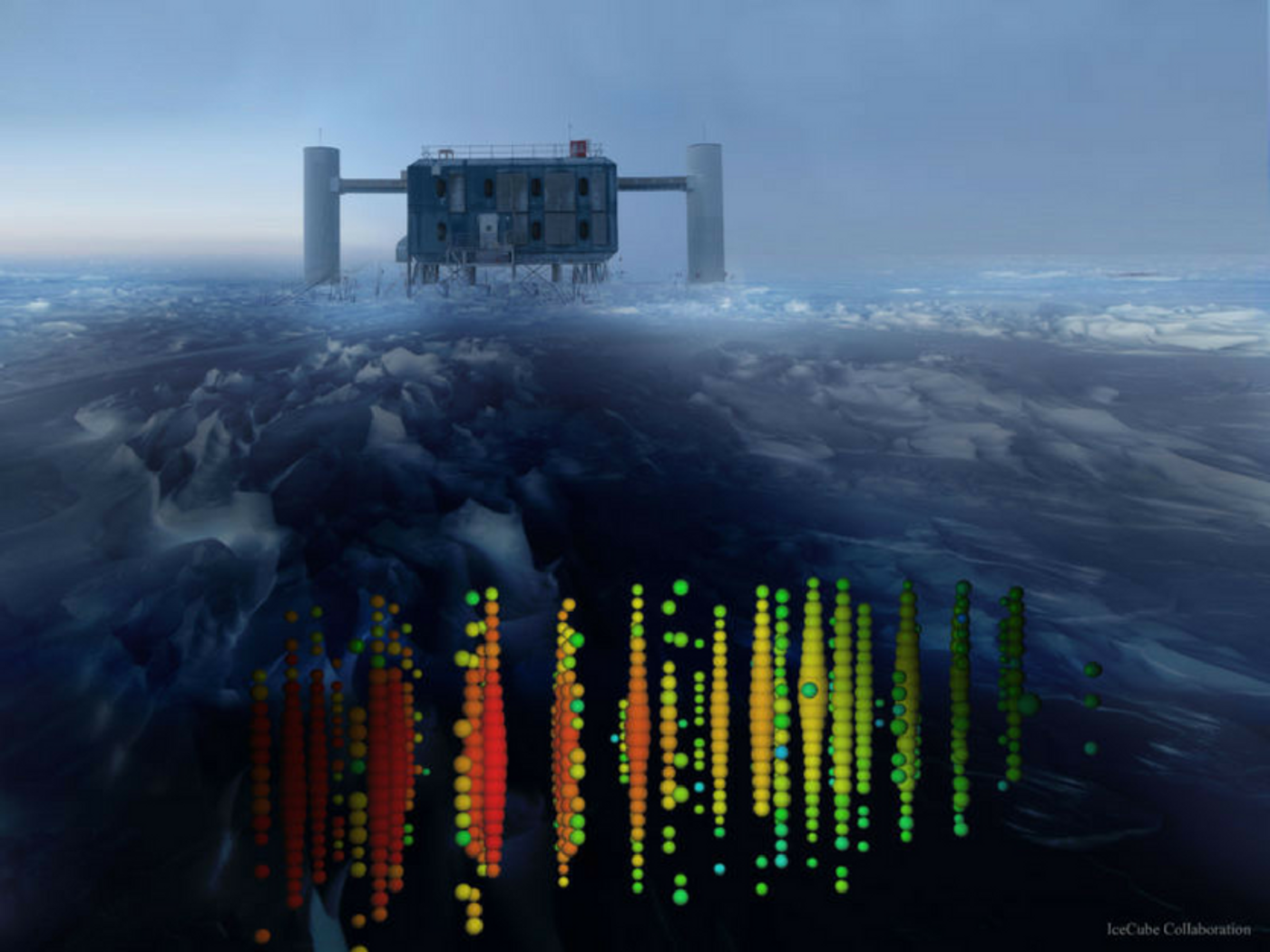 The IceCube Neutrino Observatory. Credit: IceCube Collaboration