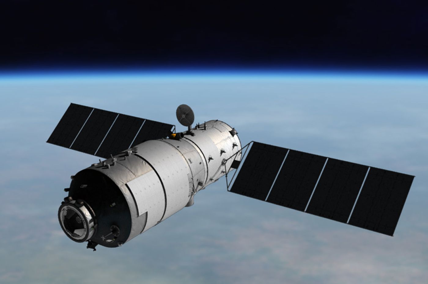 An artist's rendition of the Tiangong-1 space lab.