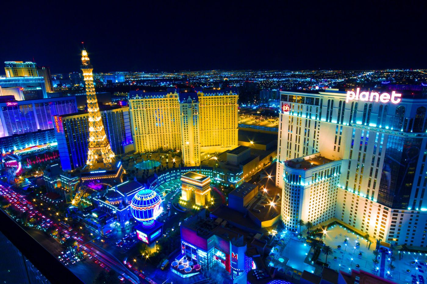 View of the Las Vegas lights. Photo: littleny/Shutterstock