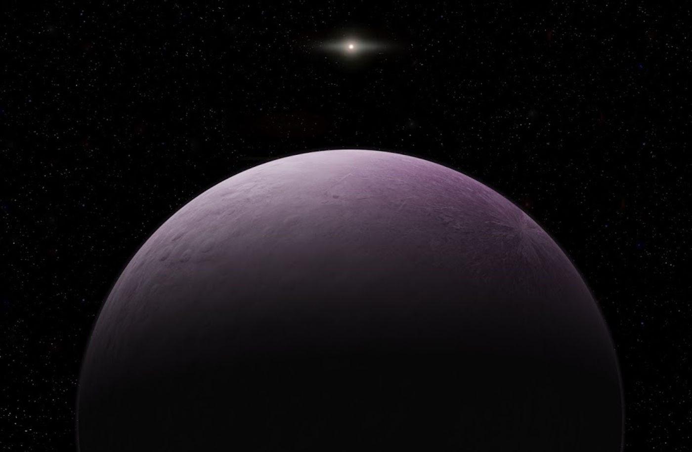 An artist's impression of Farout, the most distant object ever observed in our solar system.