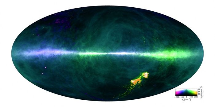 A detailed map of the traces of hydrogen in the Milky Way galaxy.