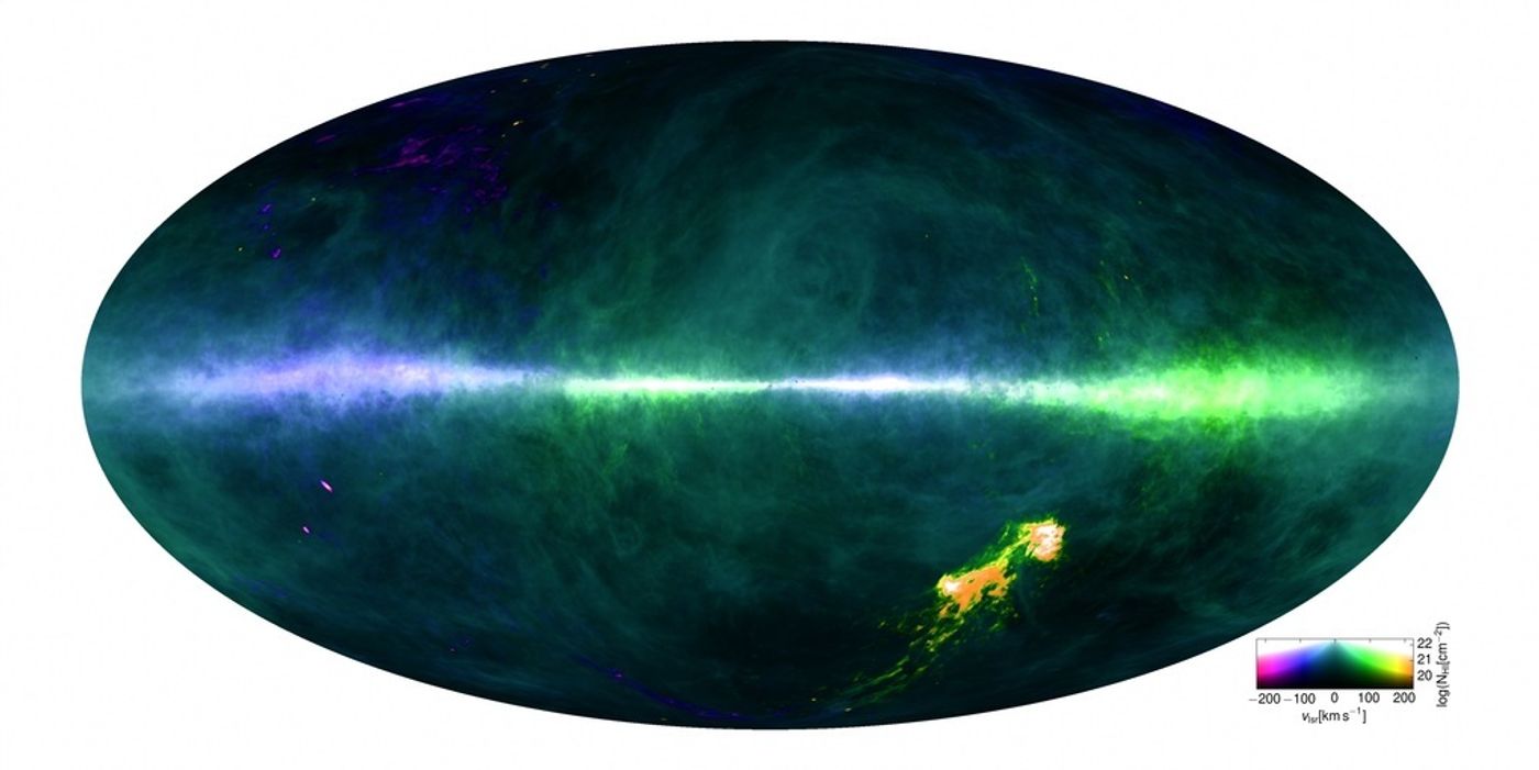 A detailed map of the traces of hydrogen in the Milky Way galaxy.
