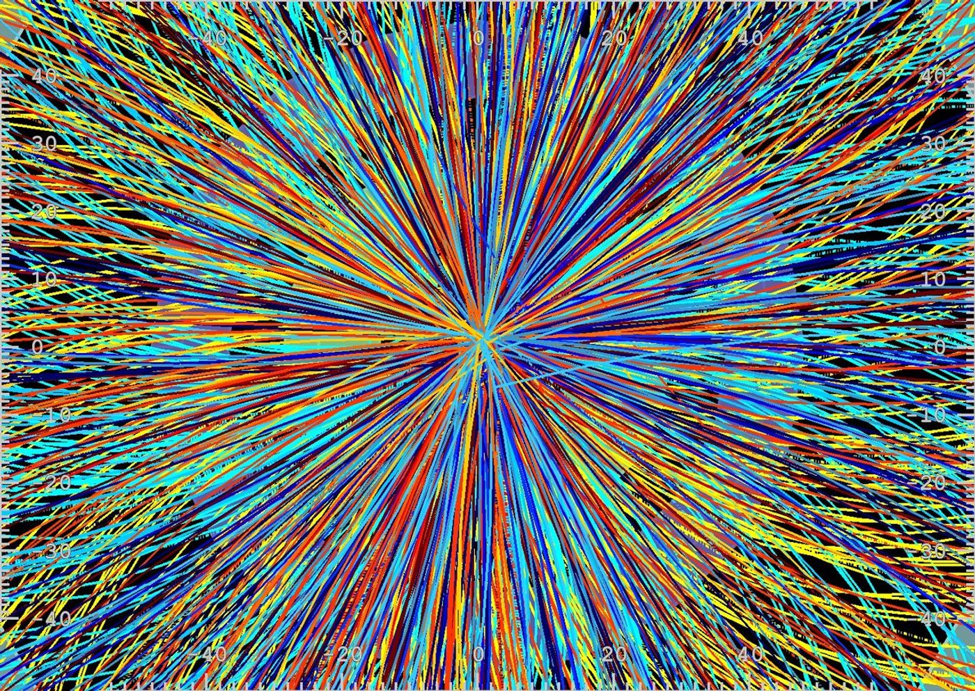 Lead-ion collisions recorded on the ALICE detector (CERN)