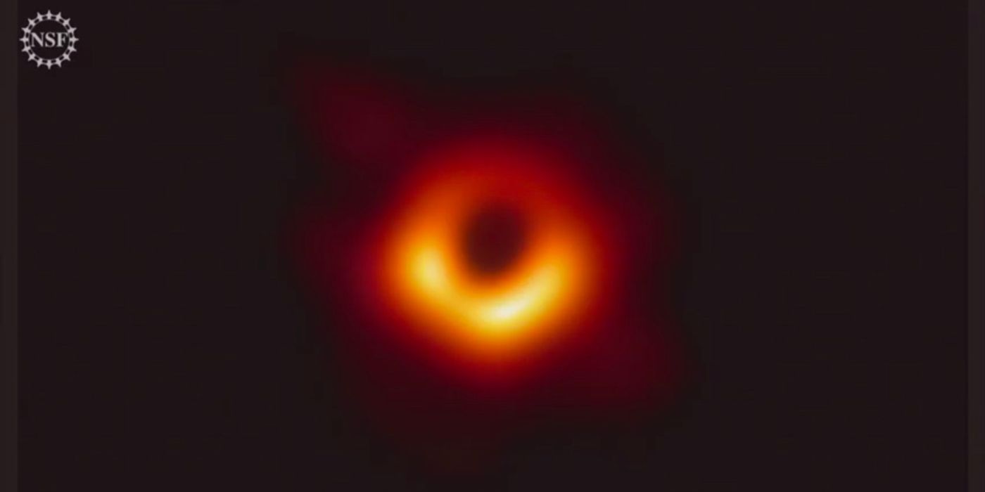 The black hole image captured via the EHT.