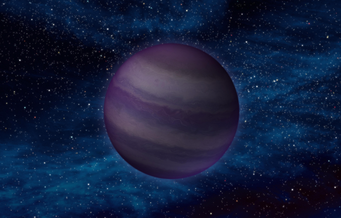 An artist's impression of a brown dwarf in space.