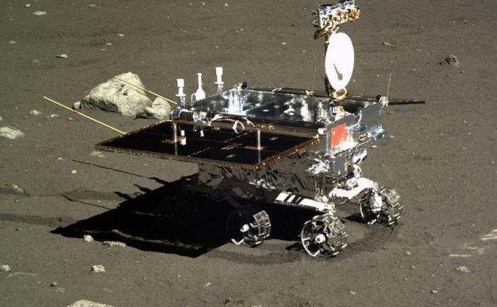 A Chinese rover just like this one will visit the Moon with a sealed container full of insect eggs and plant seeds.