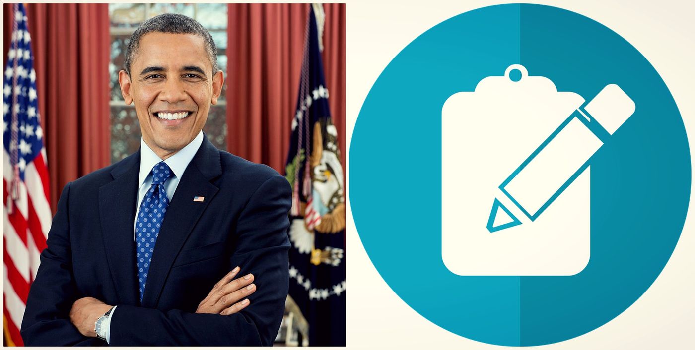 U.S. President Barack Obama and form icon, public domain