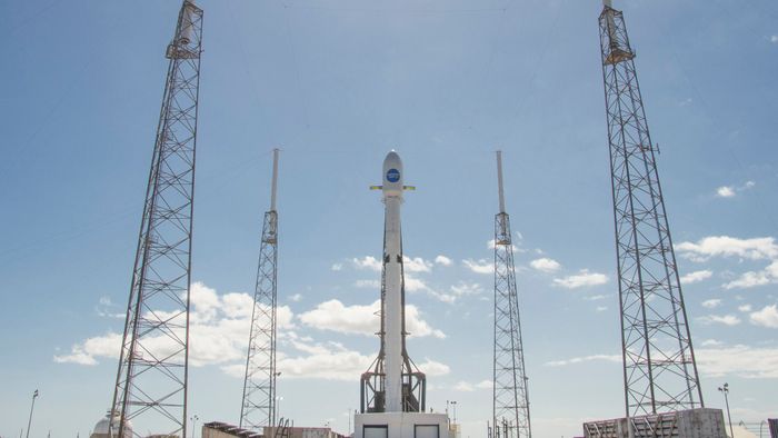 SpaceX's 50th Falcon 9 rocket prepares to launch from Cape Canaveral on Tuesday.