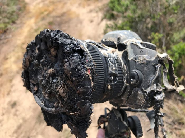 An image of Ingalls' camera post-fire.