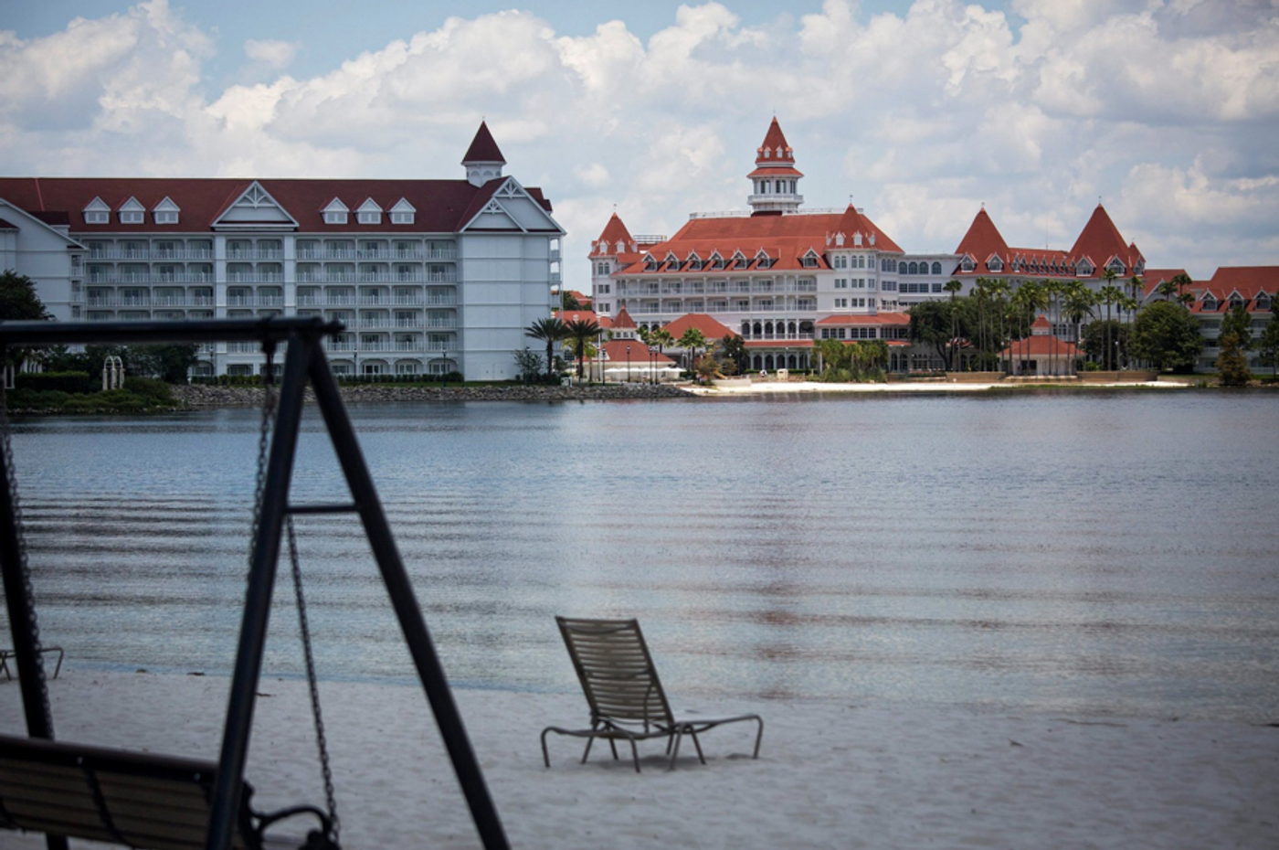 The lagoon where the boy was snatched by an alligator.