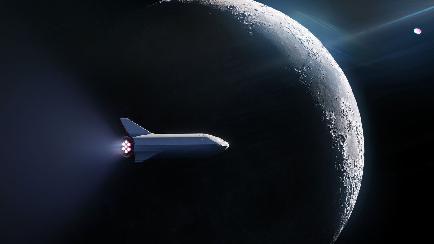 An artist's impression of a SpaceX vehicle sending a customer to space.