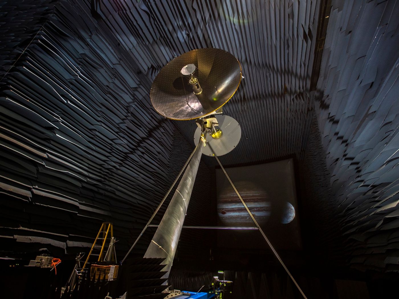 The prototype of the high-gain antenna for NASA's upcoming Europa Clipper mission is being tested.