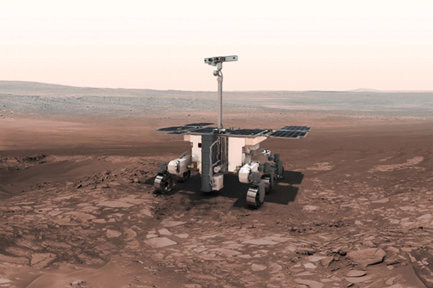 The ExoMars 2020 rover will be carried to Mars on a Russian surface platform.