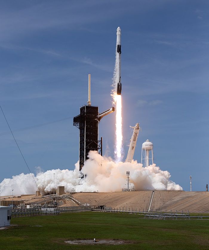 Launch of NASA's SpaceX Demo-2 from Kennedy Space Center in May 2020. (Credit: NASA/Joel Kowsky)