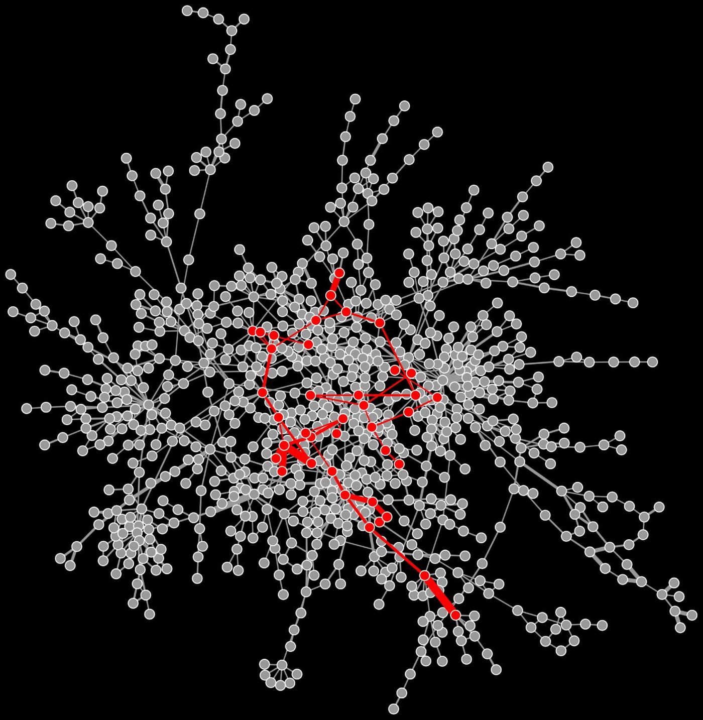 A sample map of metabolic pathways