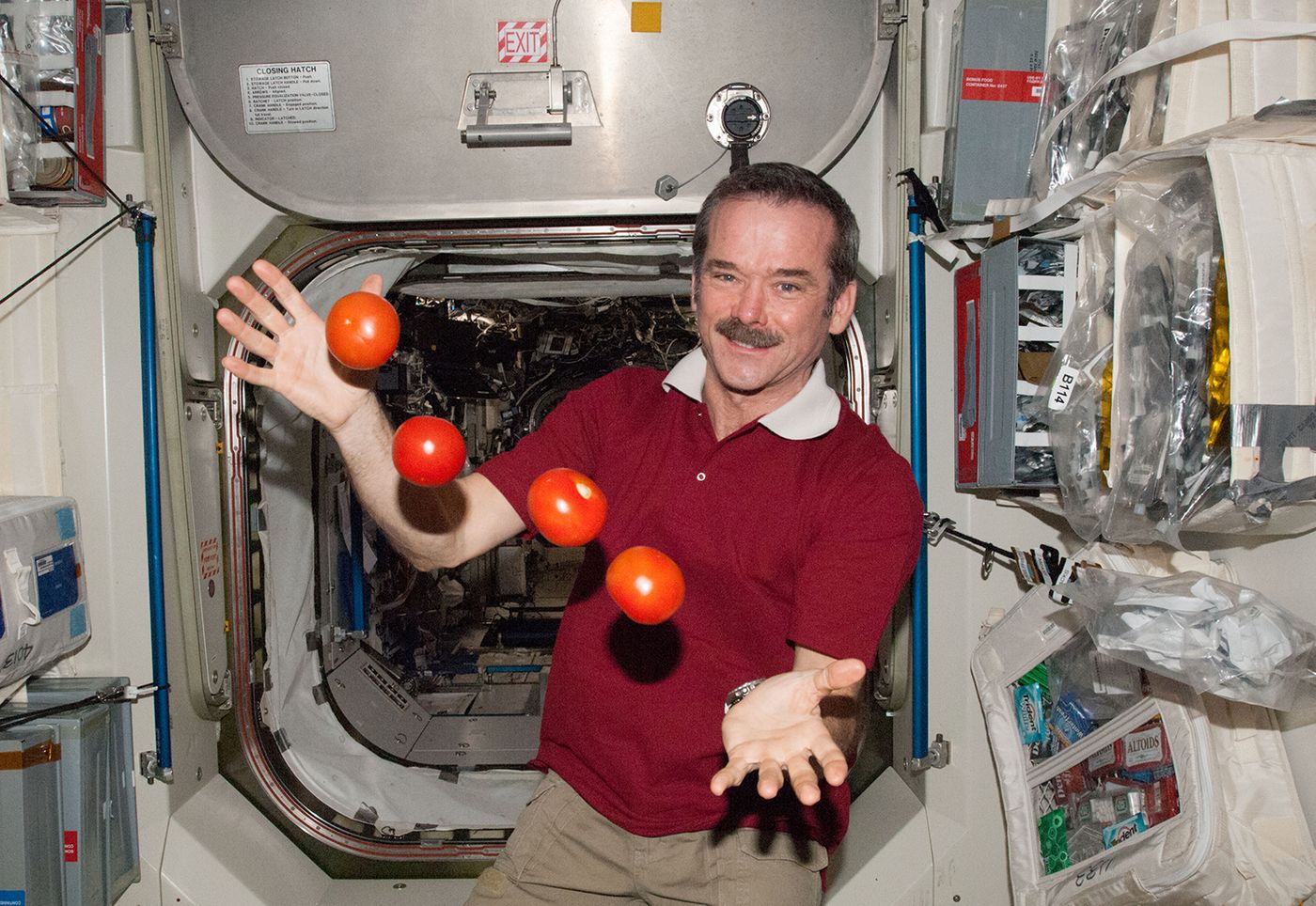 eating inside international space station