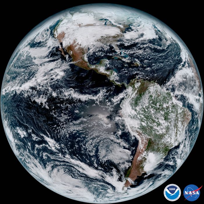 And here's an overview of the entire planet of Earth, as seen from GOES-16 approximately 22,300 miles in the sky.