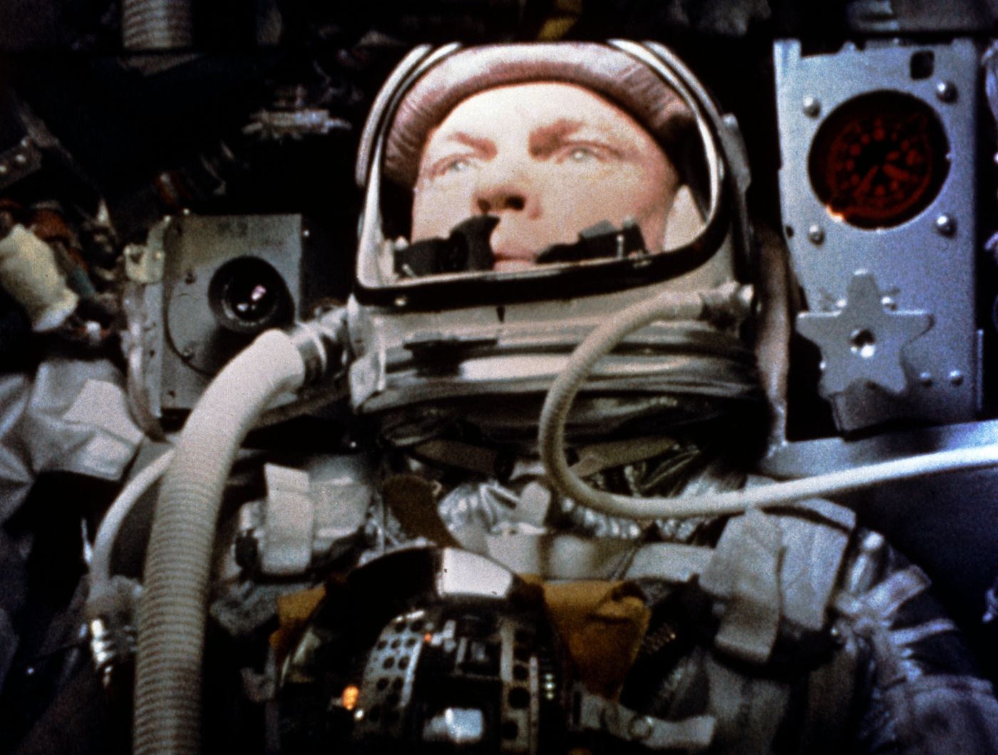John Glenn in orbit during his Friendship 7 mission. (Credit: NASA)