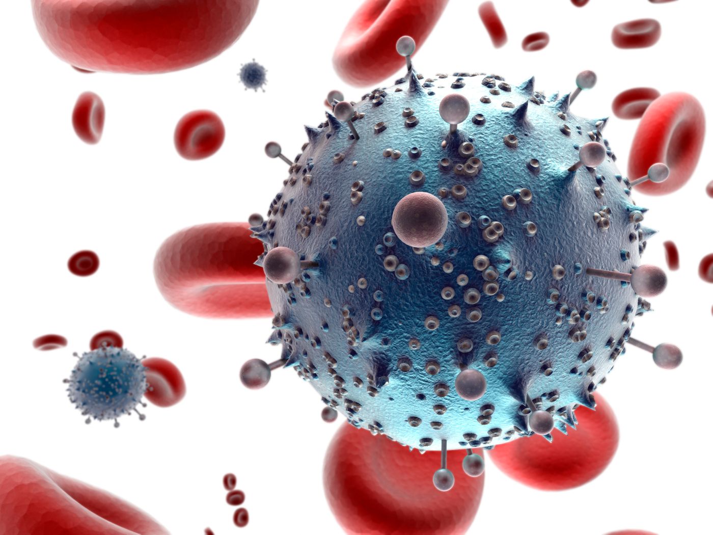 An HIV viral particle