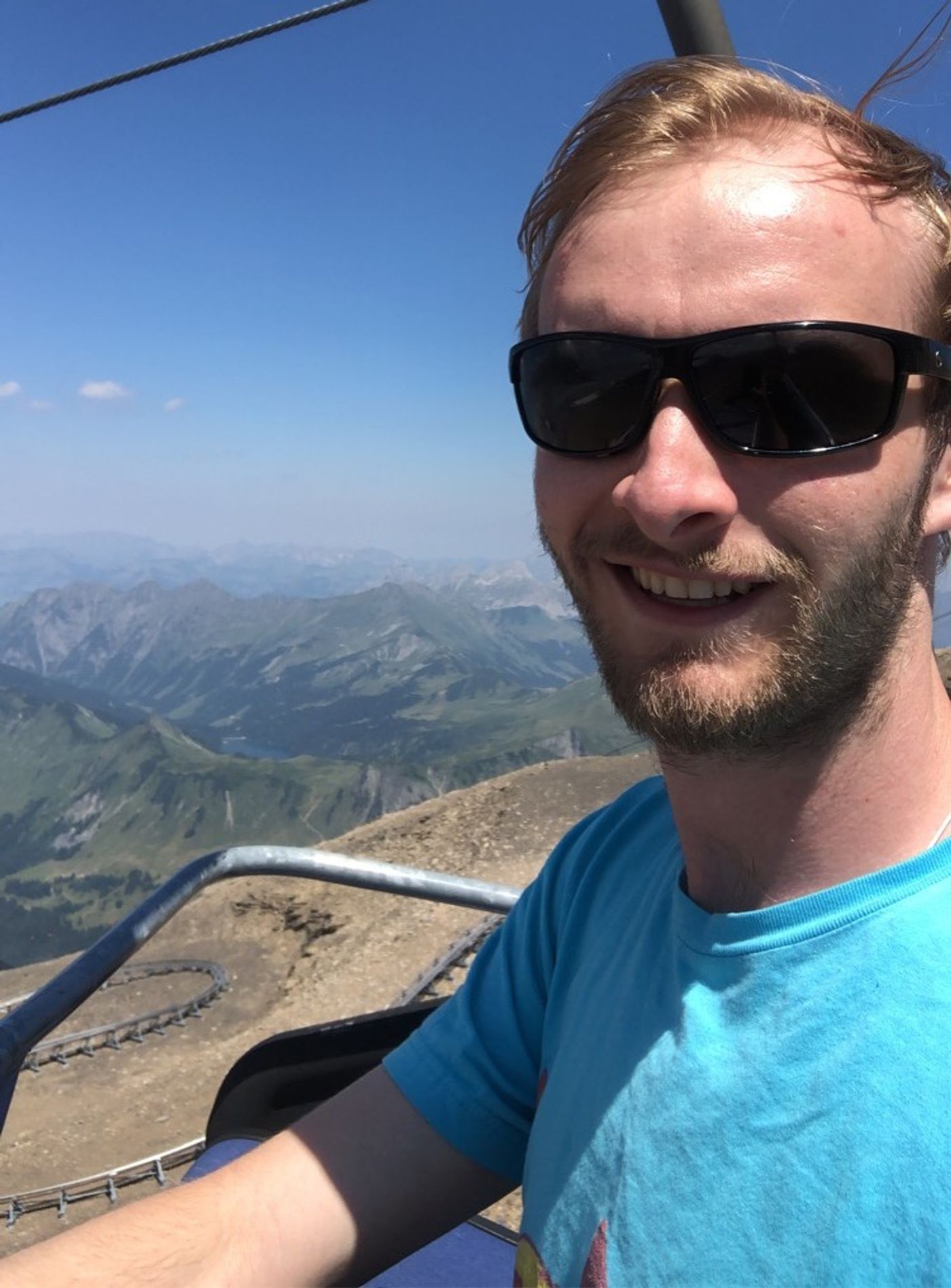 On top of a glacier in Les Diablerets, Switzerland during a break from the Gordon Research Conference. (Credit: Marc Berghouse)