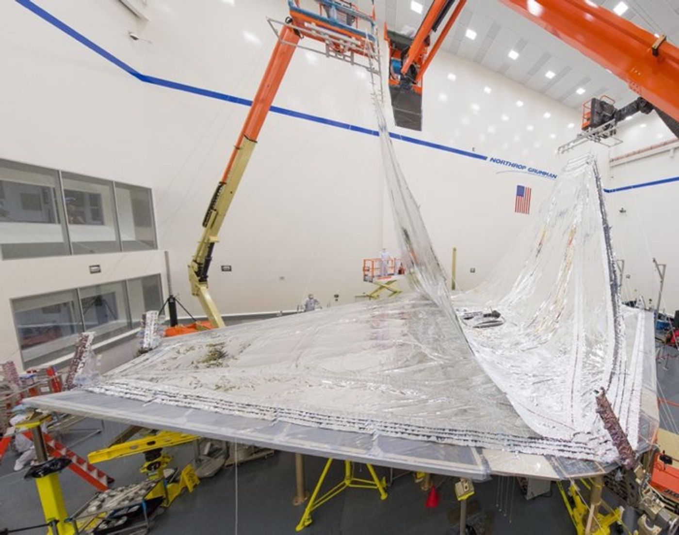 The James Webb Space Telescope's sunshield is being rolled up and tested ahead of its launch in 2018-2019.