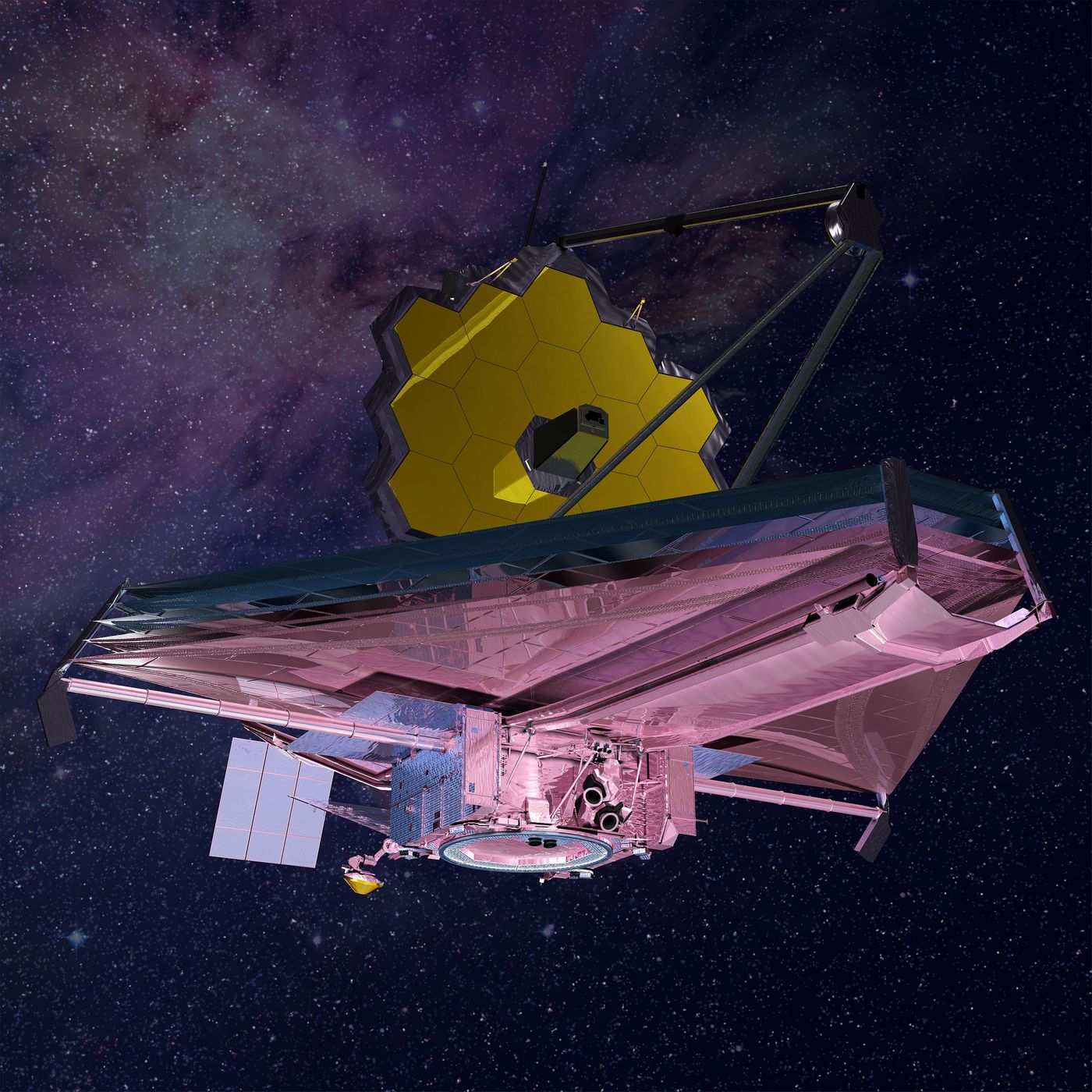 An artist's impression of the James Webb Space Telescope, set for launch in 2018.